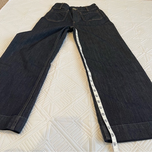 Maeve By Anthropologie The Colette Cropped Wide-Leg Jeans Size 29 Dark Denim - Picture 8 of 12